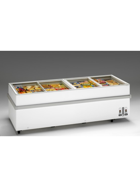 Arca Congeladora Com Tampa de Vidro Dividida de Correr - Horizontal - Ilha - 2500*960*780mm - 1032 Litros