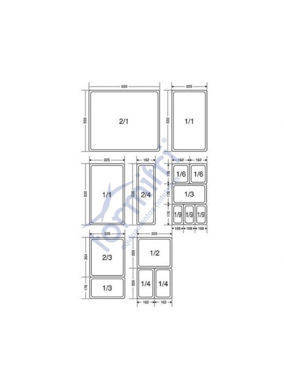 Recipiente / Container GN 1/1*100mm Inox