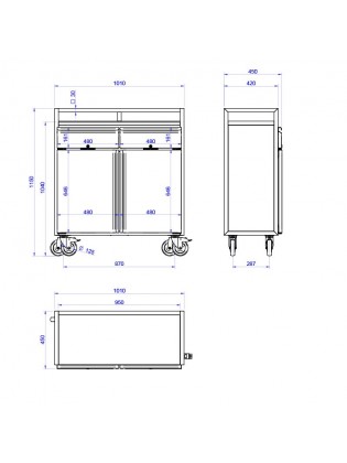 Carro de Serviço Com Duas Portas - Transporte de Exterior