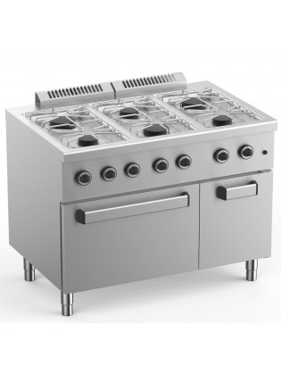 Fogão de 6 Queimadores e 1 Forno GN 2/1 - Gás - 700