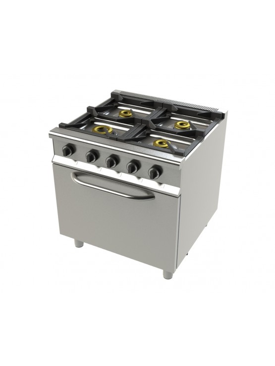 Fogão de 4 Queimadores e 1 Forno GN 2/1 - Gás - Junex - 700