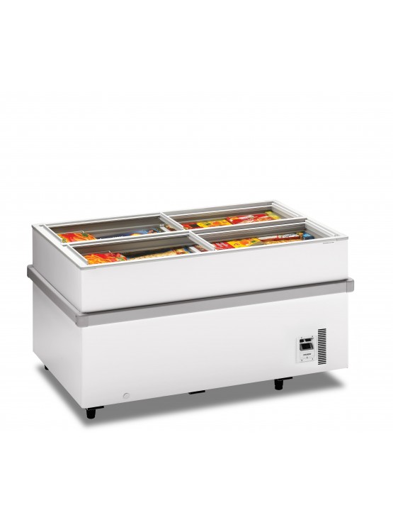 Arca Congeladora Com Tampa de Vidro Dividida de Correr - Horizontal - Ilha - 1550*960*780mm - 597 Litros