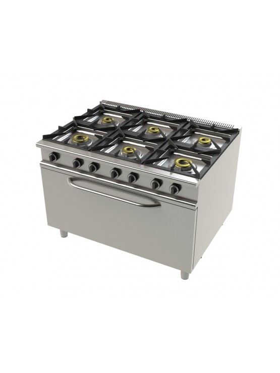 Fogão De 6 Queimadores E  Forno Maxi - Gás - Junex - 900