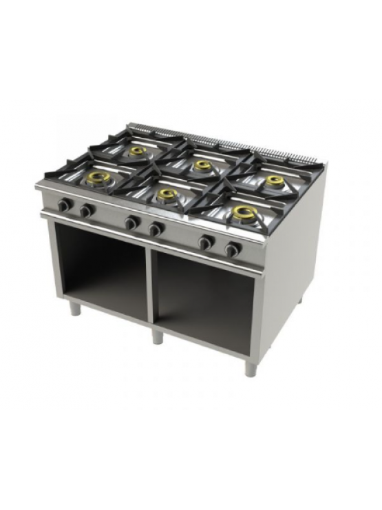 Fogão de 6 Queimadores com Móvel - Gás - Junex - 900