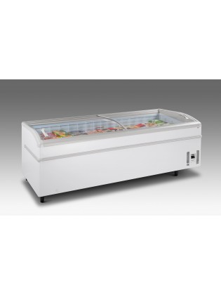 Arca Congeladora Com Tampa de Vidro Curva de Correr - Horizontal - Ilha - 2500*920*790mm - 1030 Litros