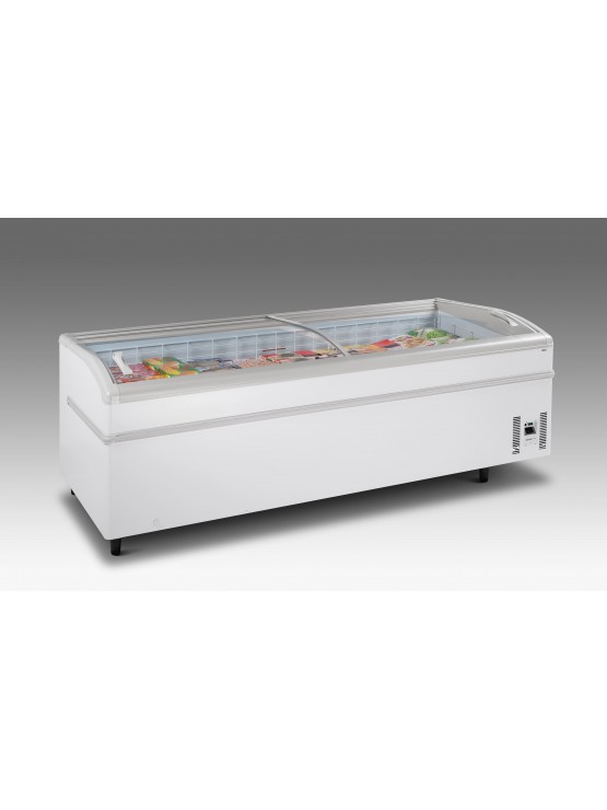 Arca Congeladora Com Tampa de Vidro Curva de Correr - Horizontal - Ilha - 2500*920*790mm - 1030 Litros