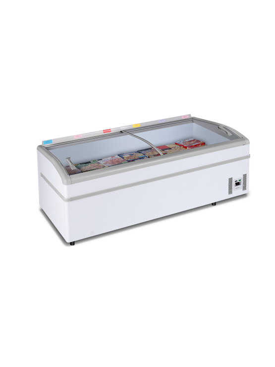 Arca Congeladora Com Tampa de Vidro Curva de Correr - Horizontal - Ilha - 2200*920*790mm - 870 Litros