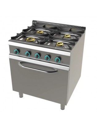 Fogão de 4 Queimadores e 1 Forno GN 2/1 - Gás - Junex - 900