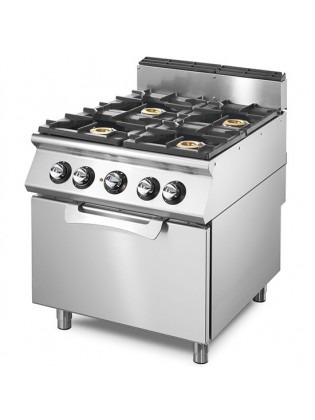 Fogão de 4 Queimadores e 1 Forno GN 2/1 - Gás - 700mm