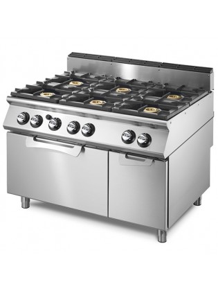 Fogão de 6 Queimadores e Forno GN 2/1 - Gás - 900